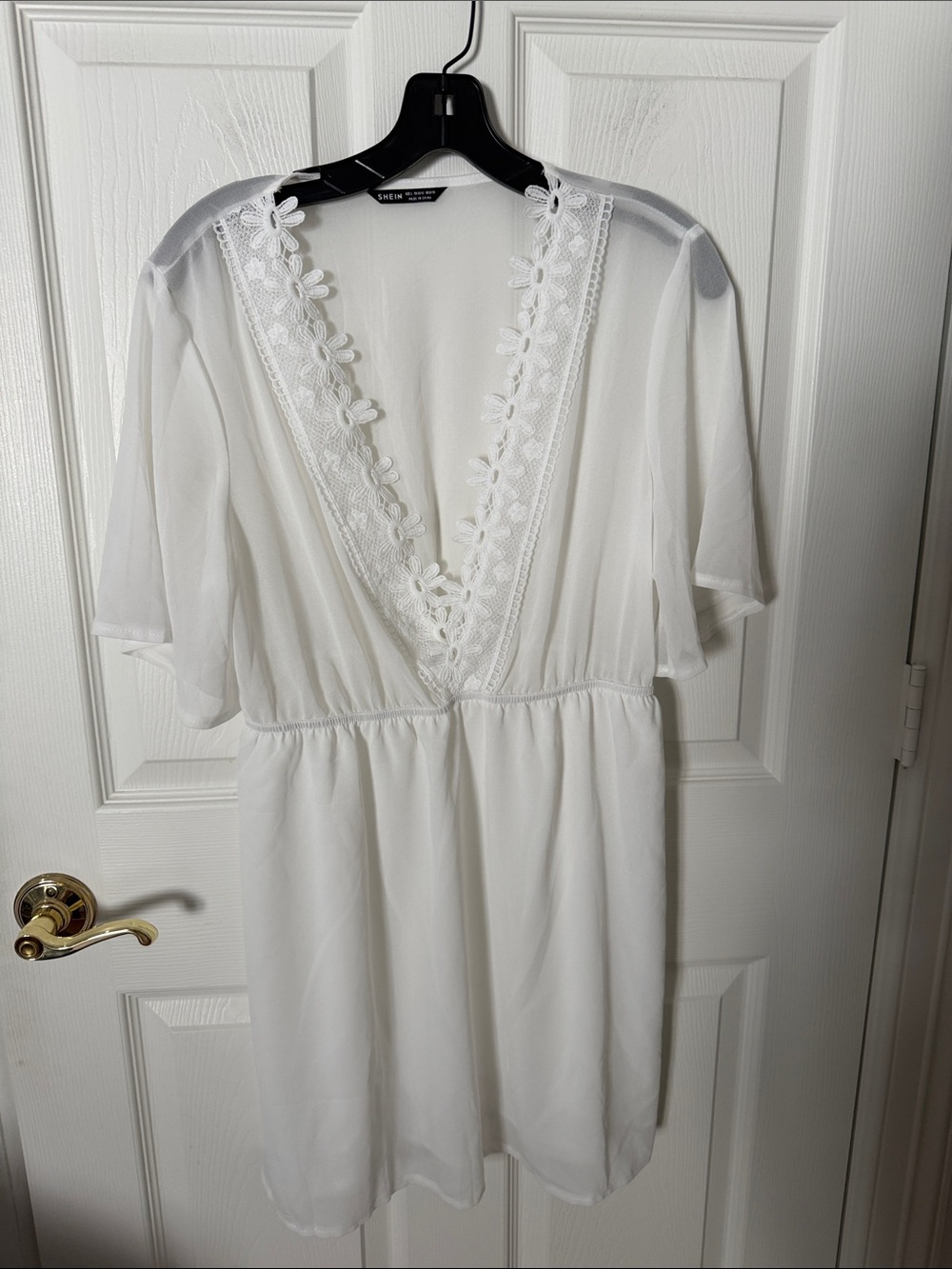 SHEIN white floral swim cover-up large 8/10